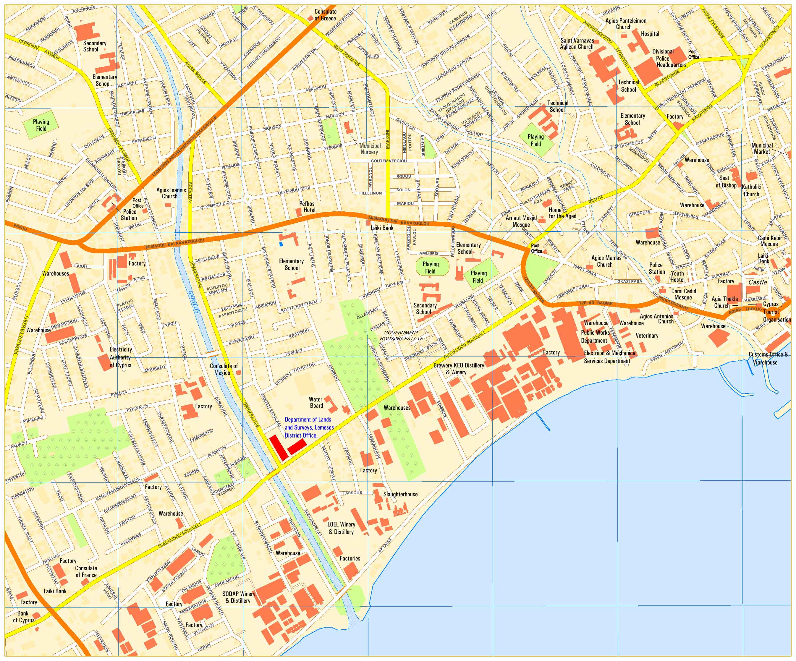 Карта Лимассола С Отелями