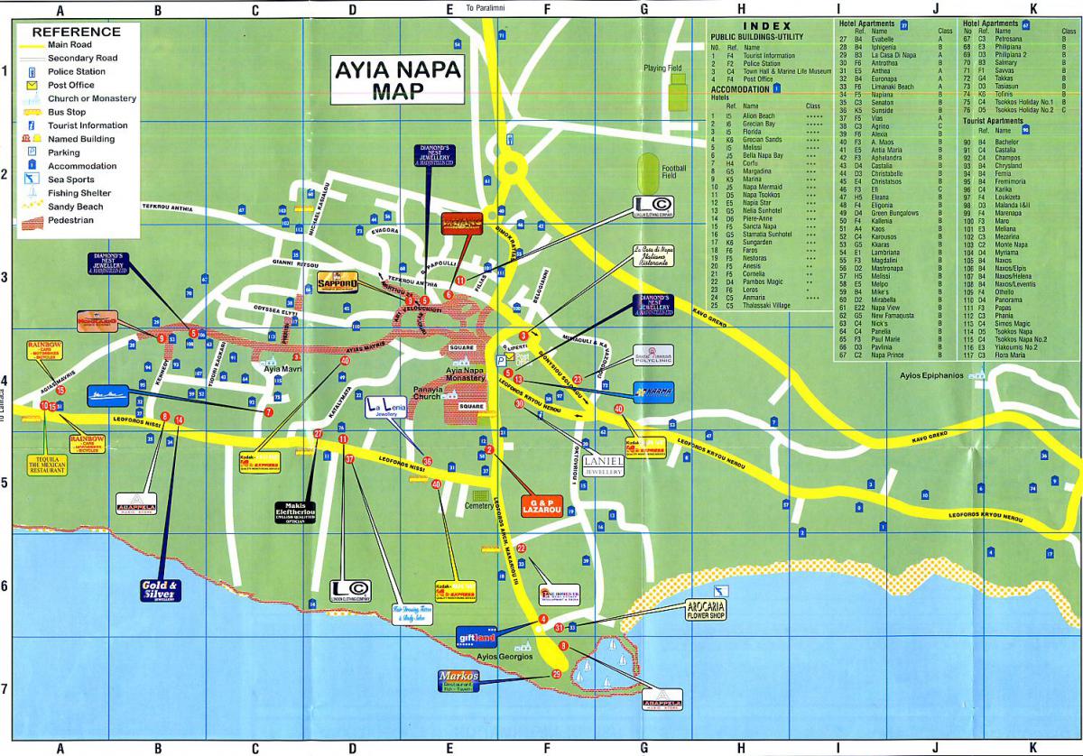карта отелей Айя-напы